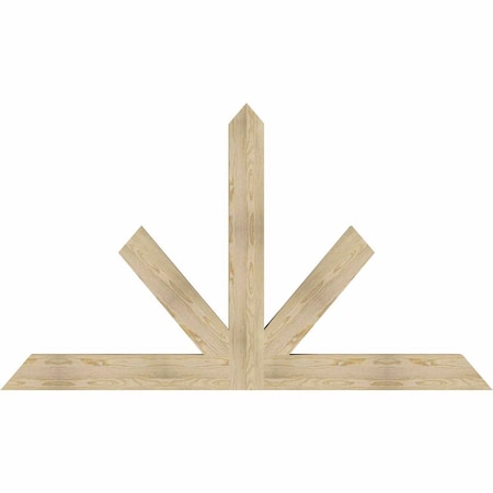 Ekena Millwork Saratoga Rough Sawn Timber Gable Bracket, Douglas Fir, 84"W x 49"H x 4"D x 6"F, 14/12 Pitch GBW084X49X0406SAR00RDF